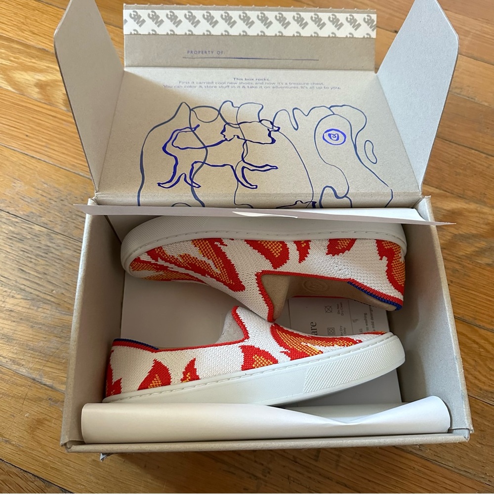 Rothys kids flames slip on sneakers, new with box